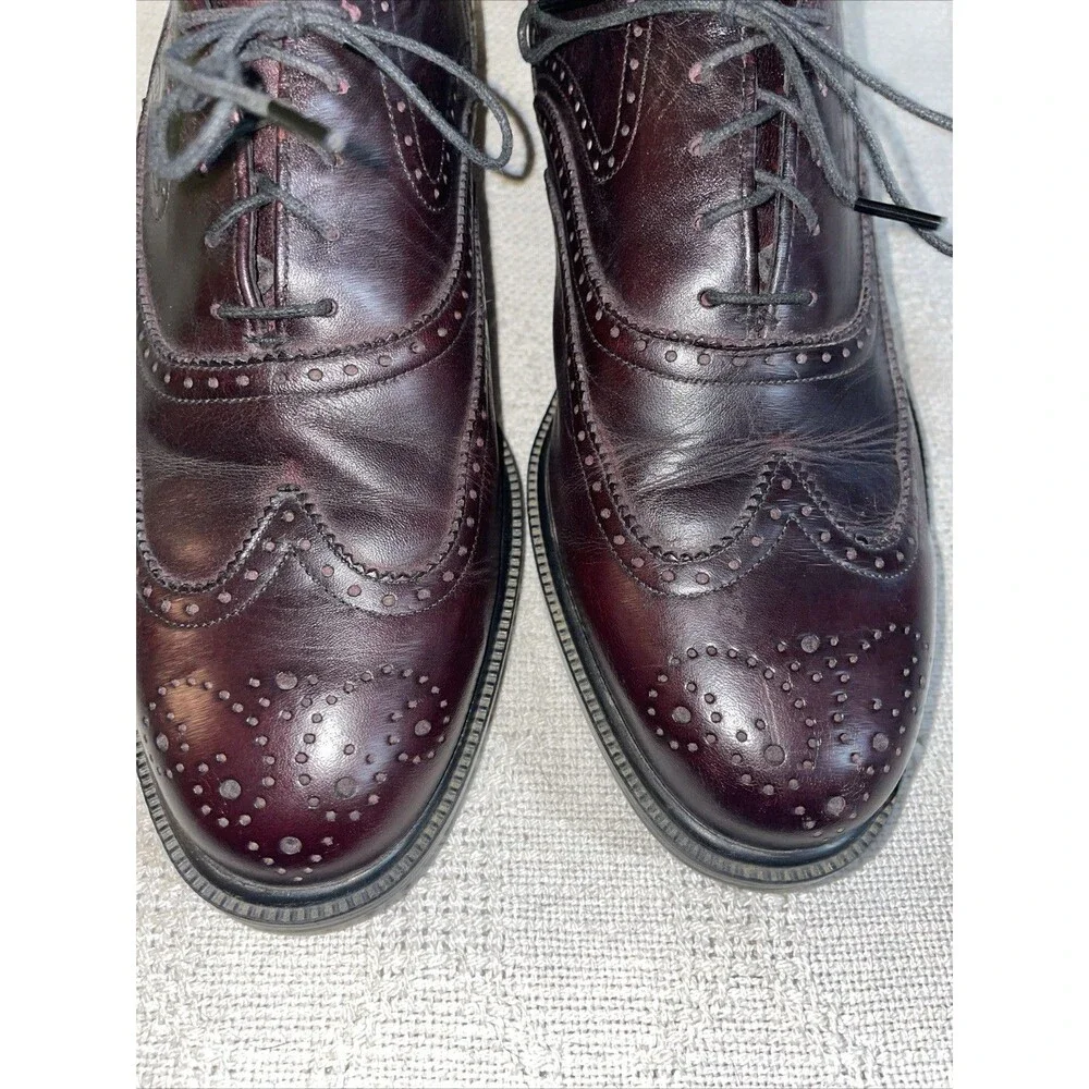 Hush Puppies Men’s Dress Wingtips Size 9.5 M Burgundy Leather Business Formal